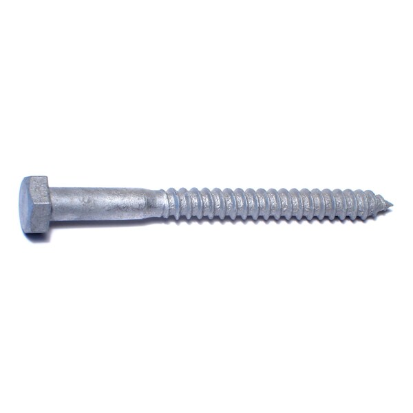 Lag Screw, 5/16 in, 3-1/2 in, Steel, Hot Dipped Galvanized Hex Hex Drive, 50 PK